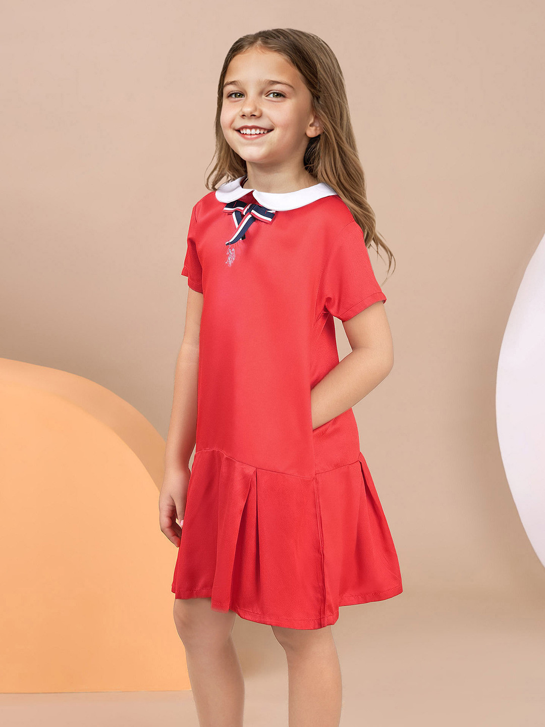 U.S. Polo Assn. Kids Peter Pan Collar A-Line Dress