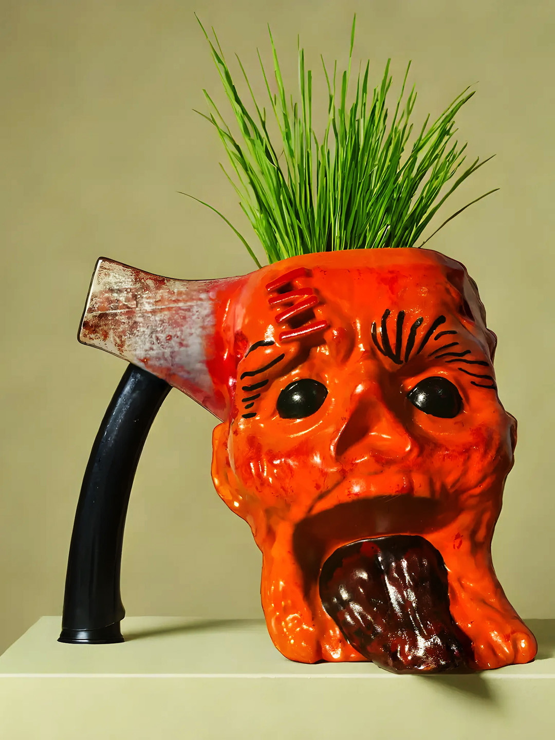 Archadia Orange Polyresin Glossy Living Room Small Showpiece - 4.8 Inches