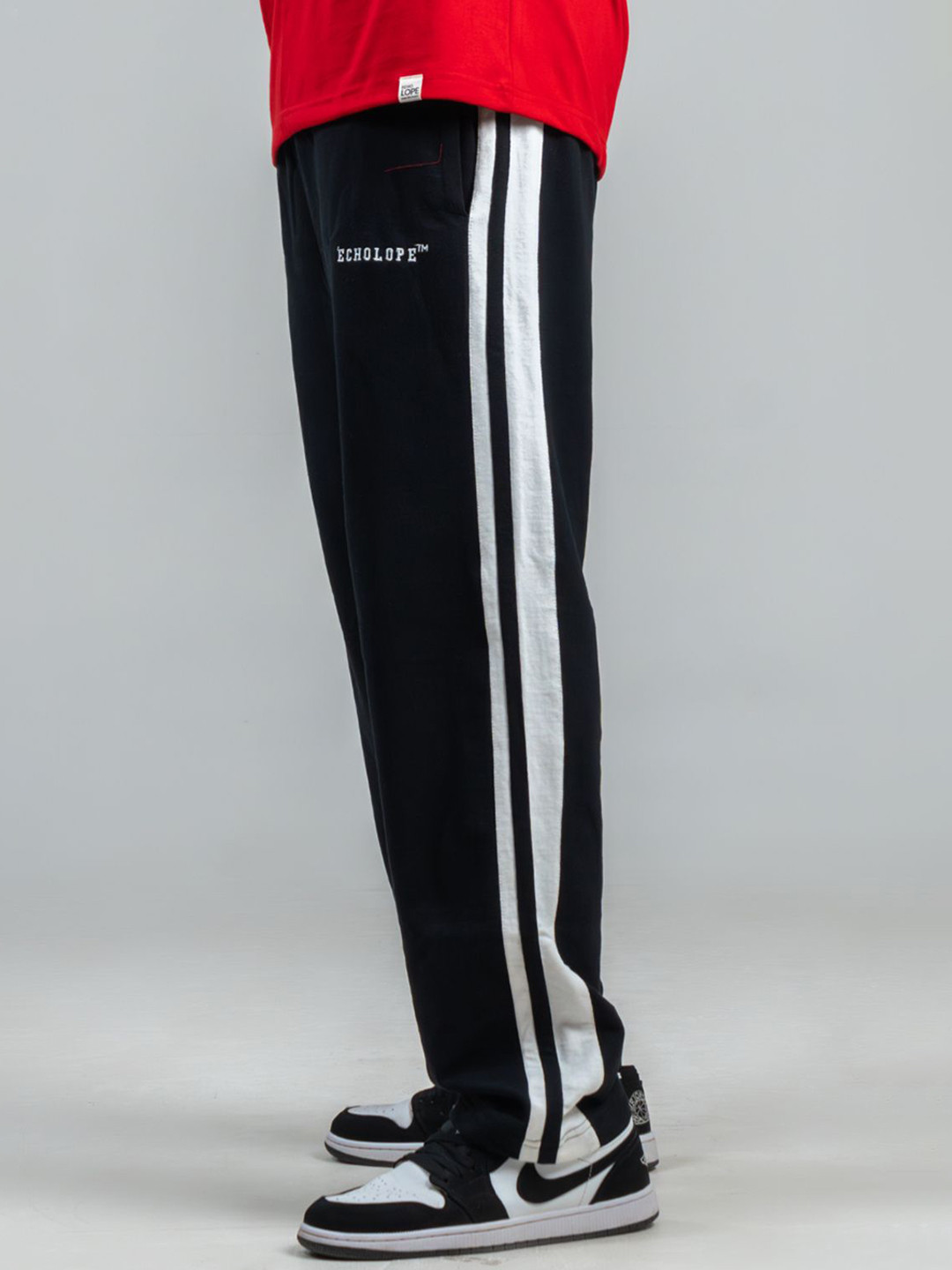 Echolope Men Striped Relaxed Fit Joggers