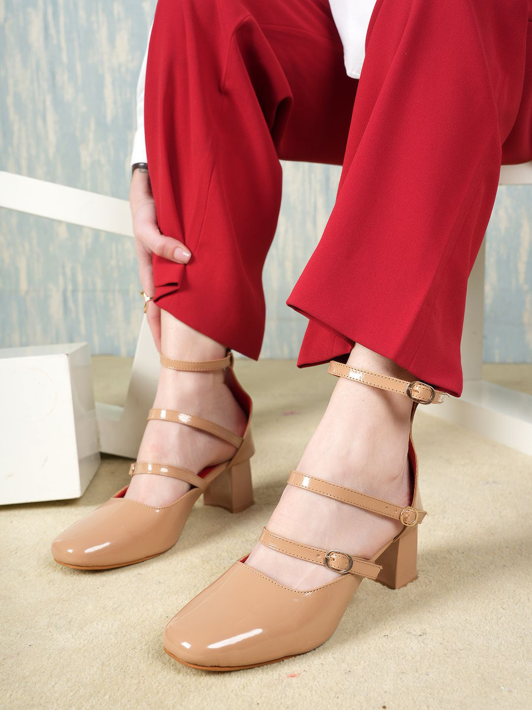 DressBerry Block Heels With Buckles