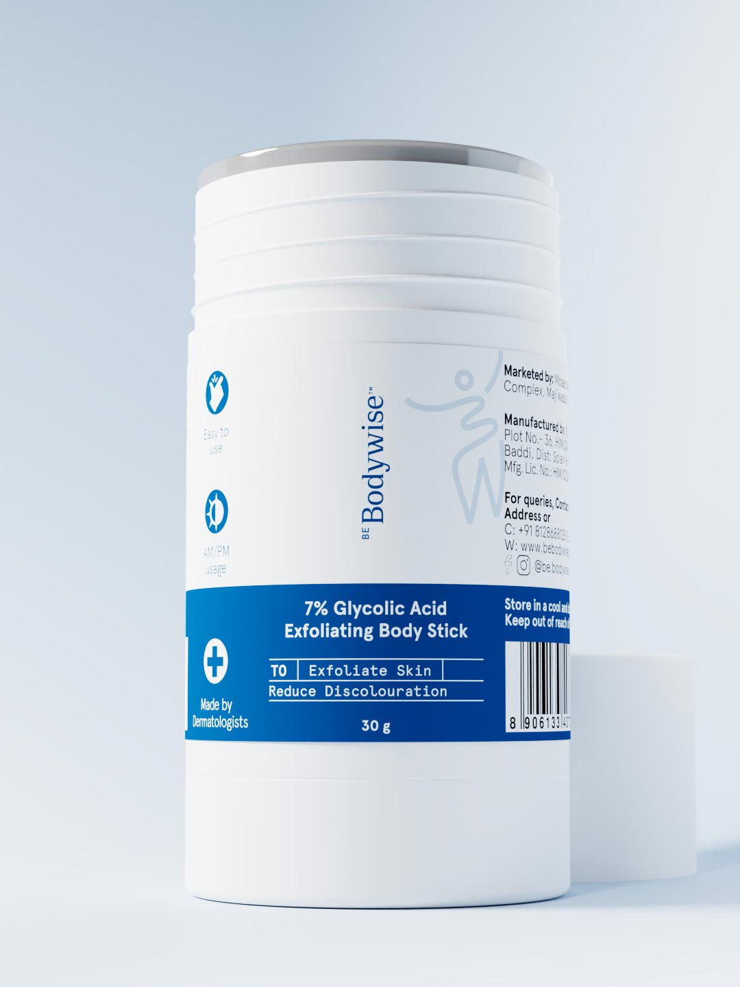 Be Bodywise 7% Glycolic Acid Exfoliating Body Stick- 30 g