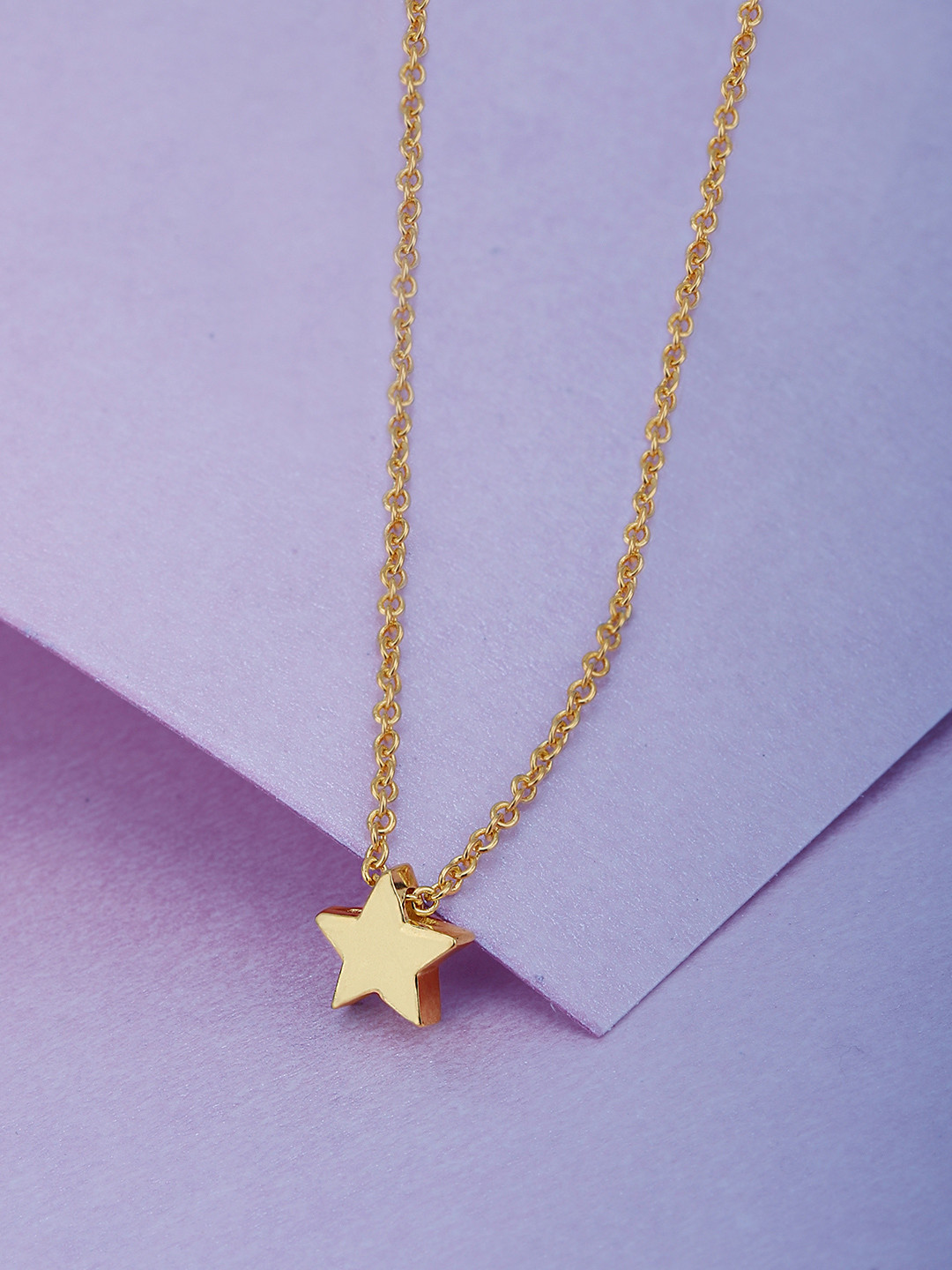 Carlton London 18kt Gold Plated Star Pendant and Chain