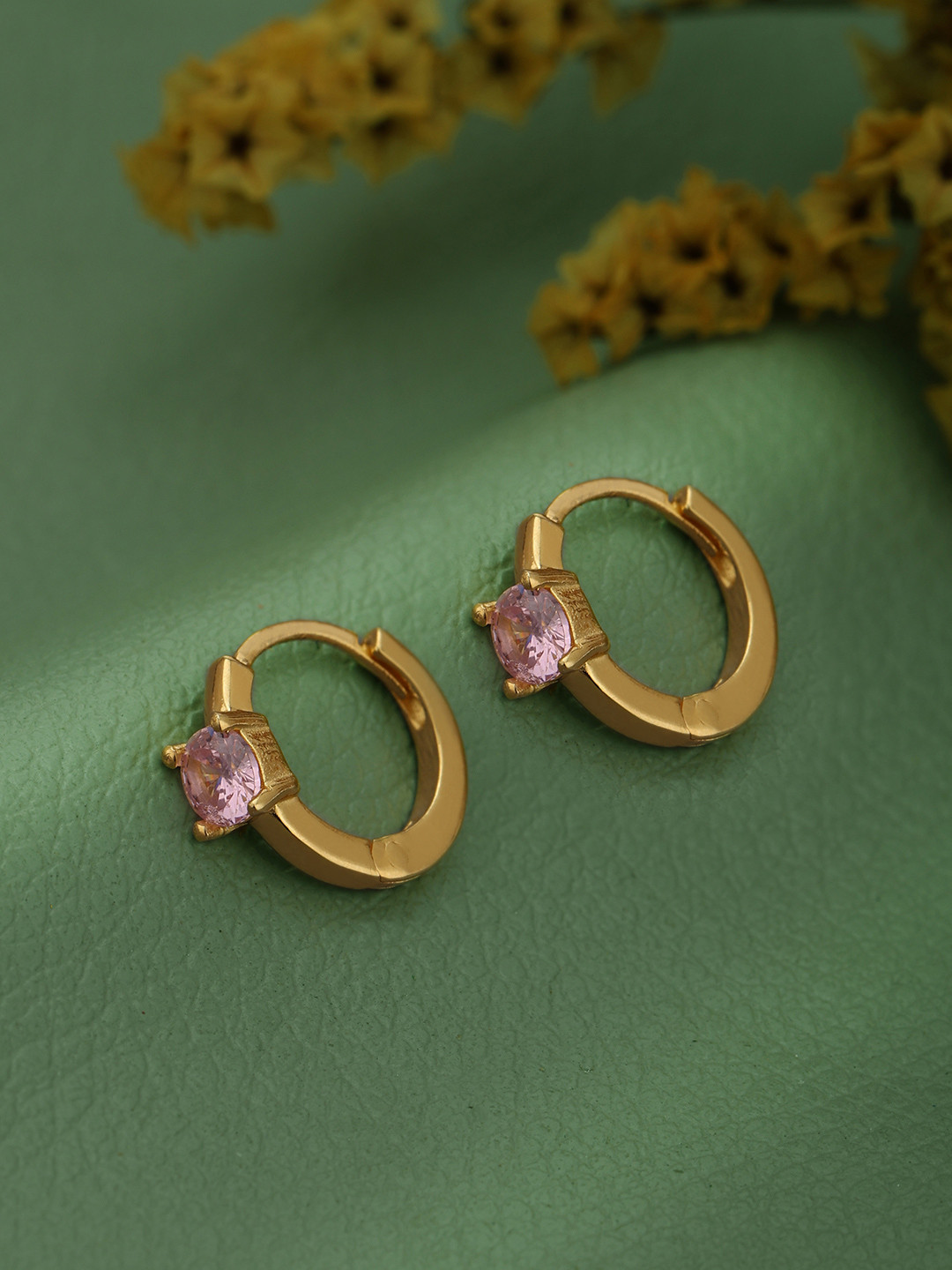 DressBerry 18kt Gold Plated CZ Mini Hoop Earring