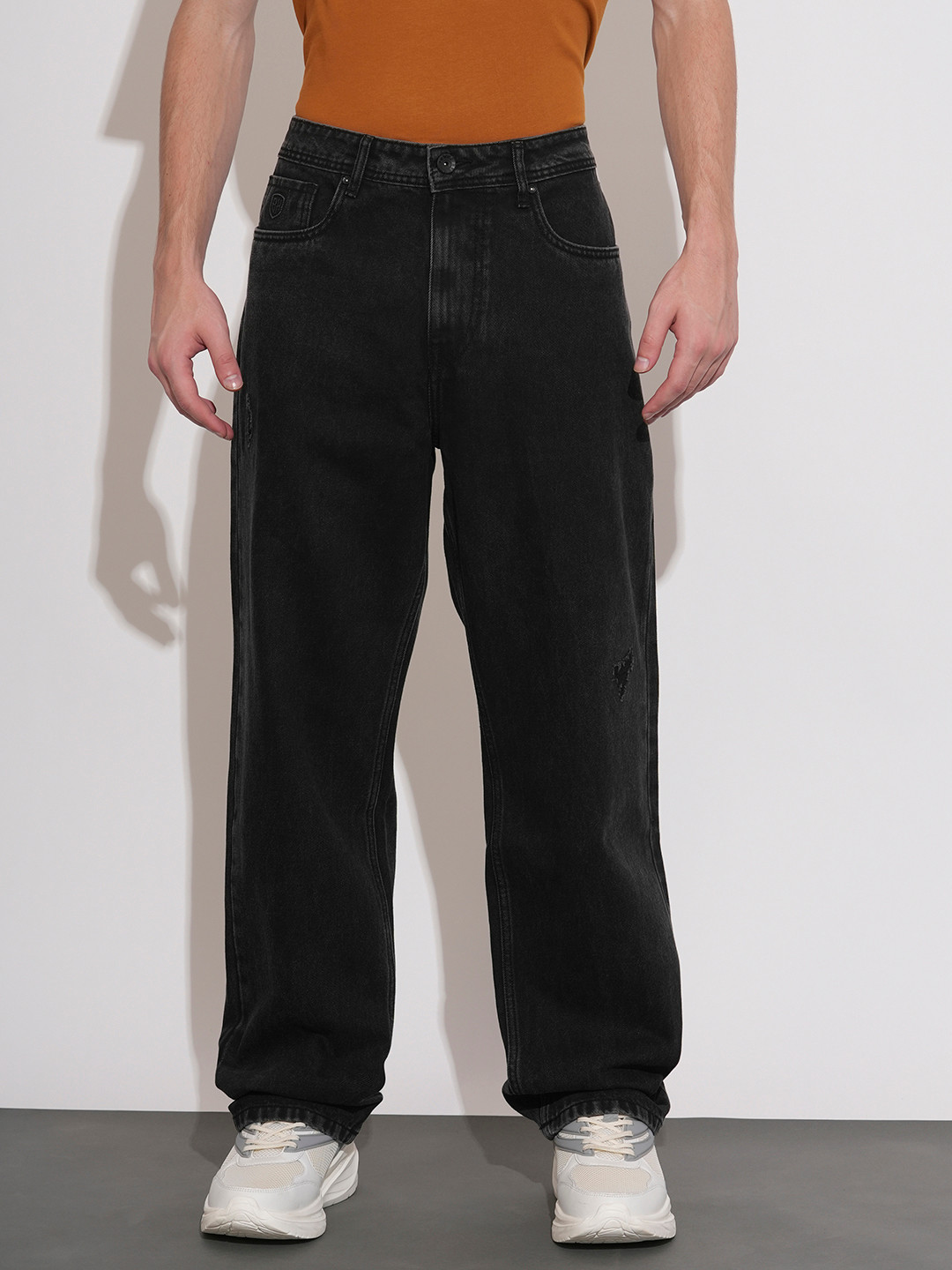 Being Human Men Anti Fit Mildly Distressed Light Fade Jeans