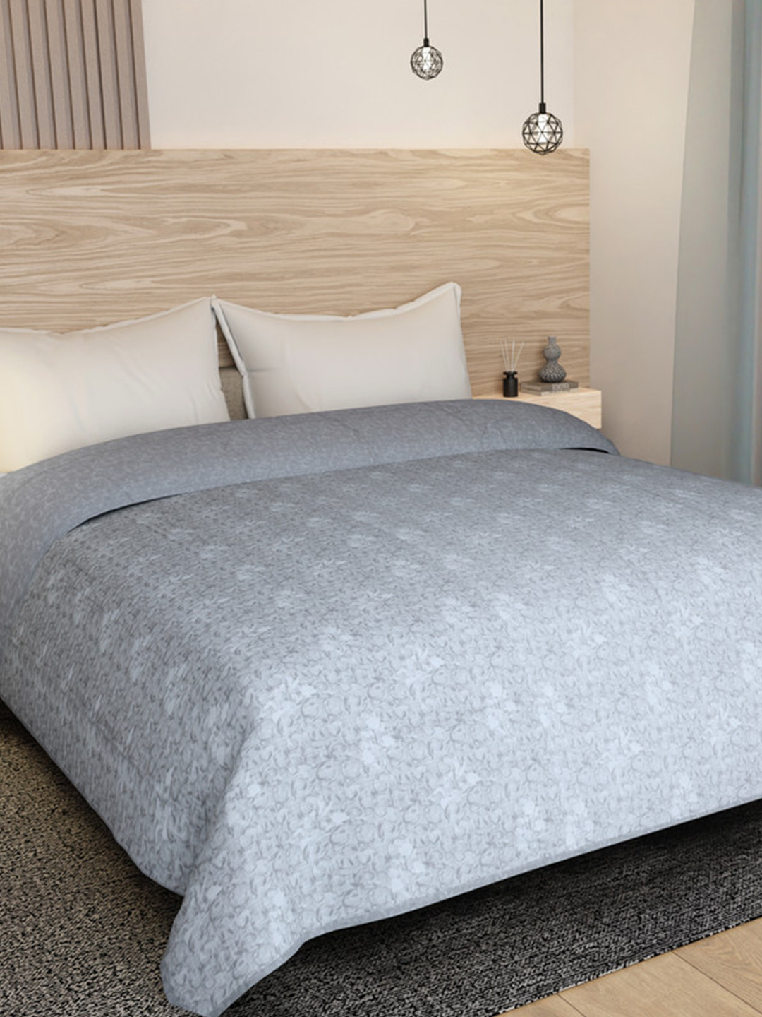 Florida Grey & Off White All-Season AC Room 300 GSM Double Bed Blanket