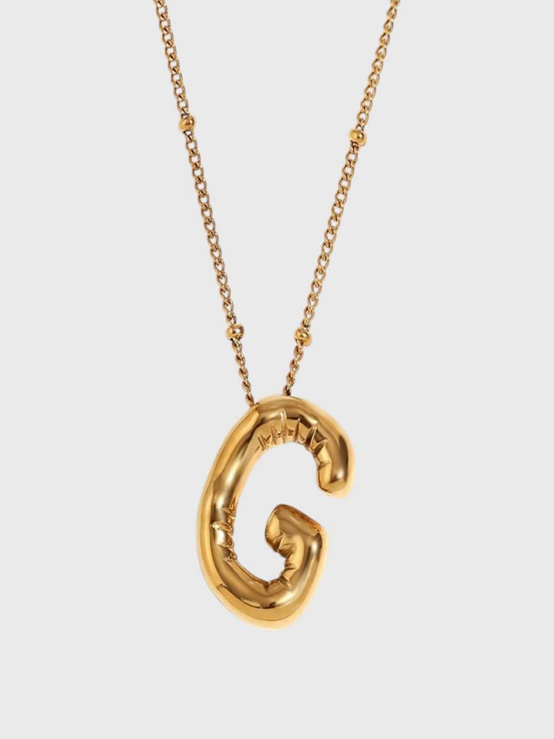 AQUASTREET 18K Gold Plated Waterproof Antitarnish Initial Letter G Pendant Necklace