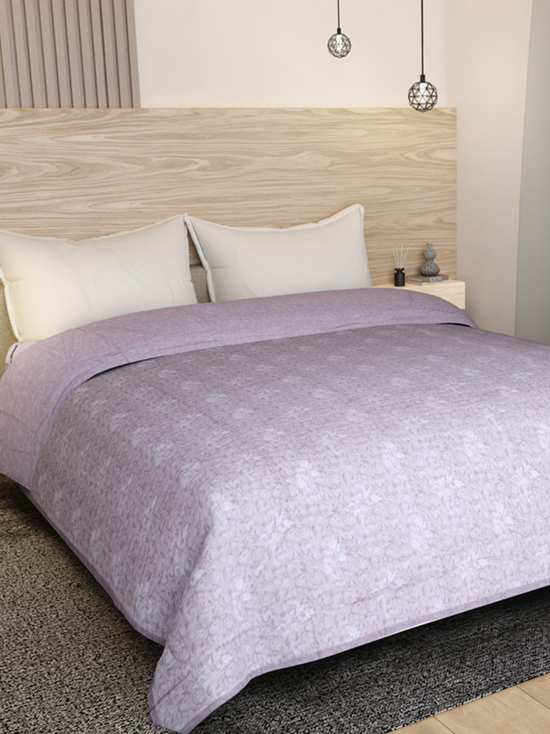 Florida Lavender & Pink Floral All-Season AC Room 300 GSM Double Bed Blanket