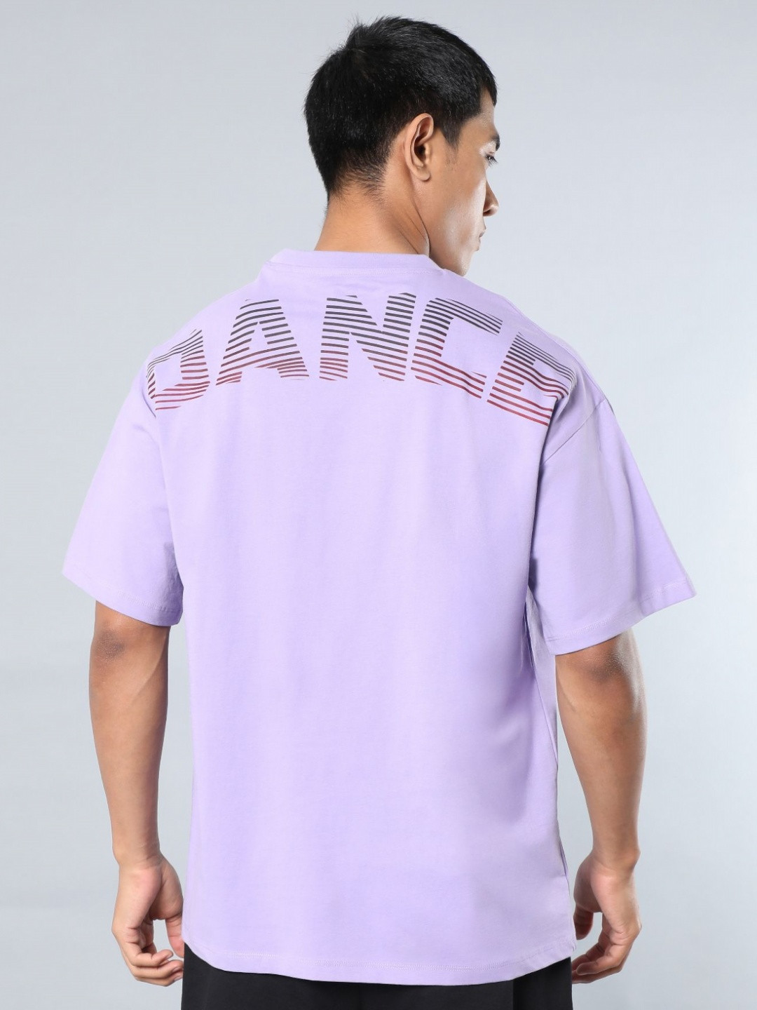 CULT Men Purple Dance Back Print Oversized fit T-shirt