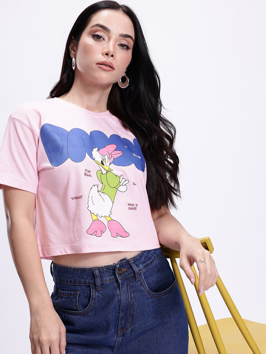 Kook N Keech Disney Donald Duck Printed Relaxed fit Cropped T-shirt