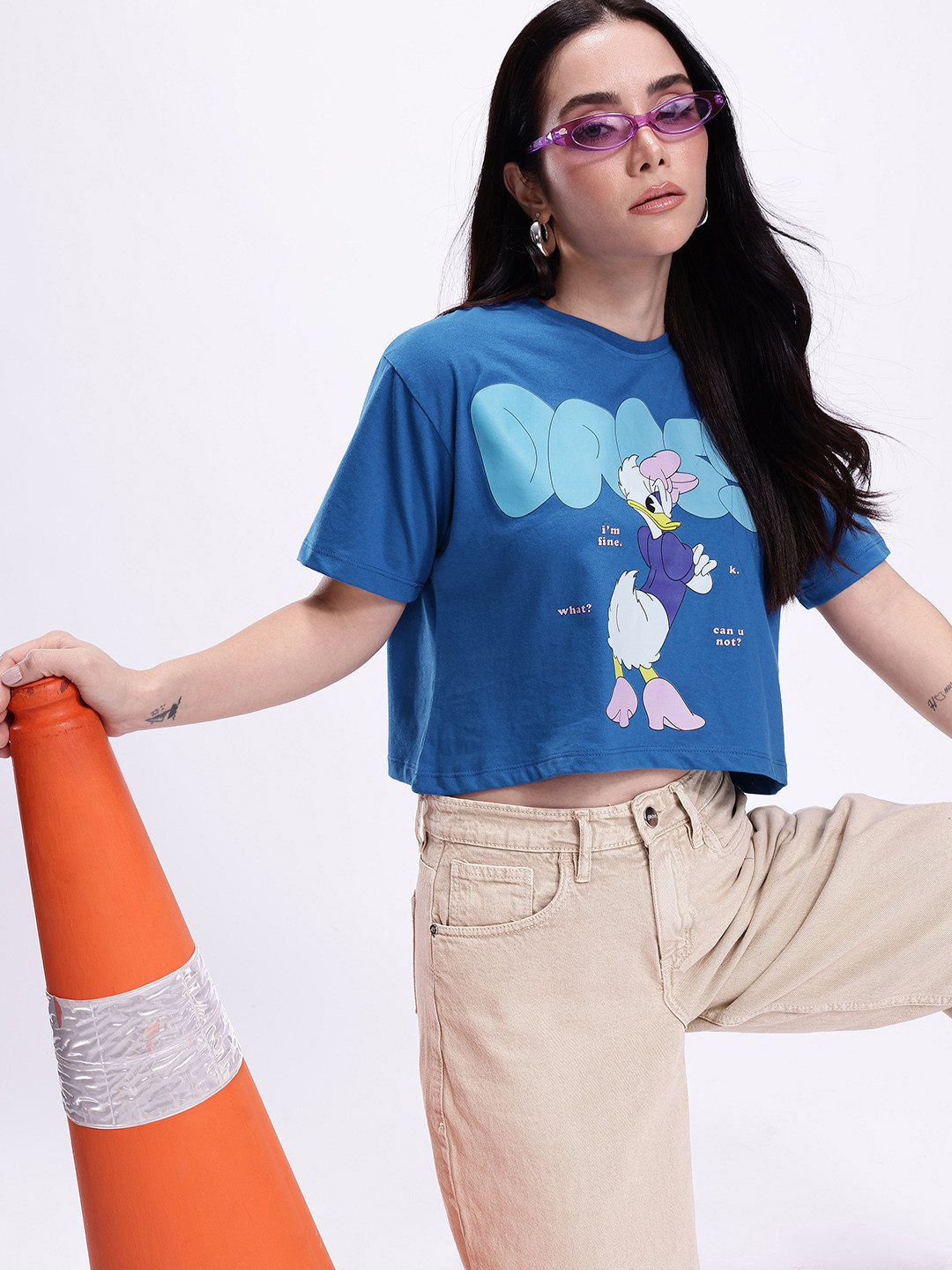Kook N Keech Disney Donald Duck Printed Relaxed fit Cropped T-shirt