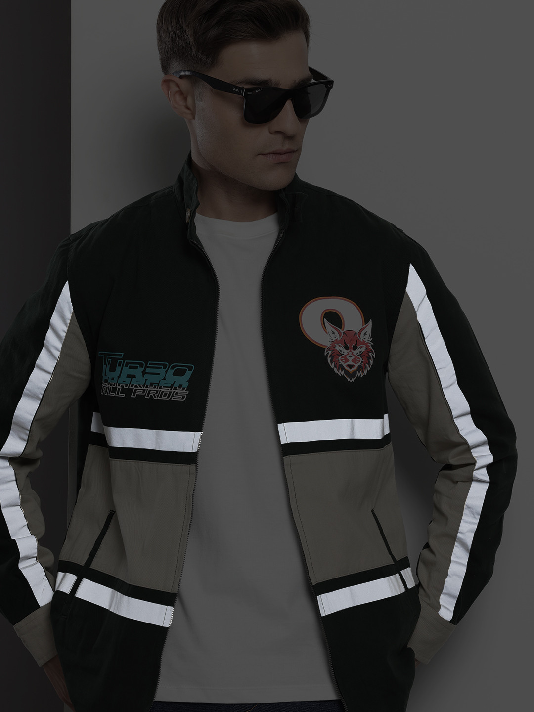 The Indian Garage Co. Men Regular Fit Reflective Print Street Wear Overshirt