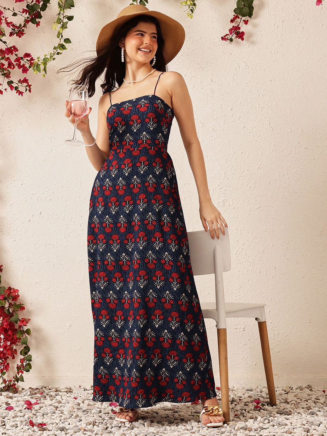 STREET 9 Floral Print Fit & Flare Maxi Dress