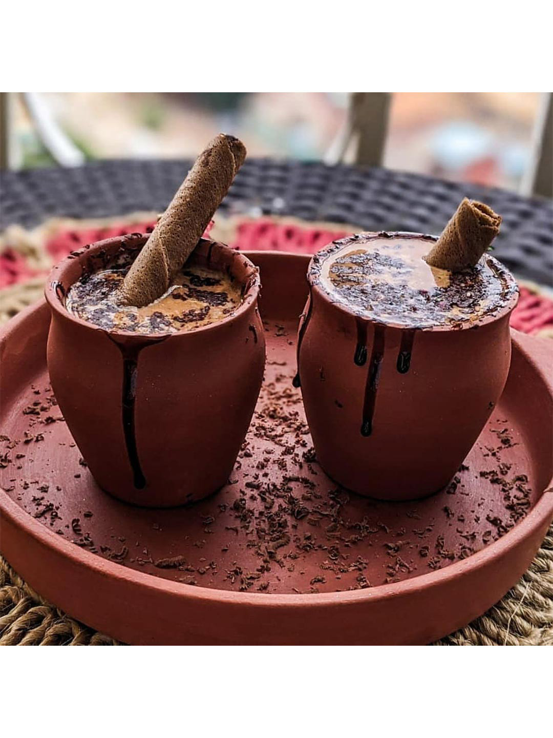 The handicraftian Popcup Red Terracotta Microwave Safe 6 Piece Kulladhs-150ml