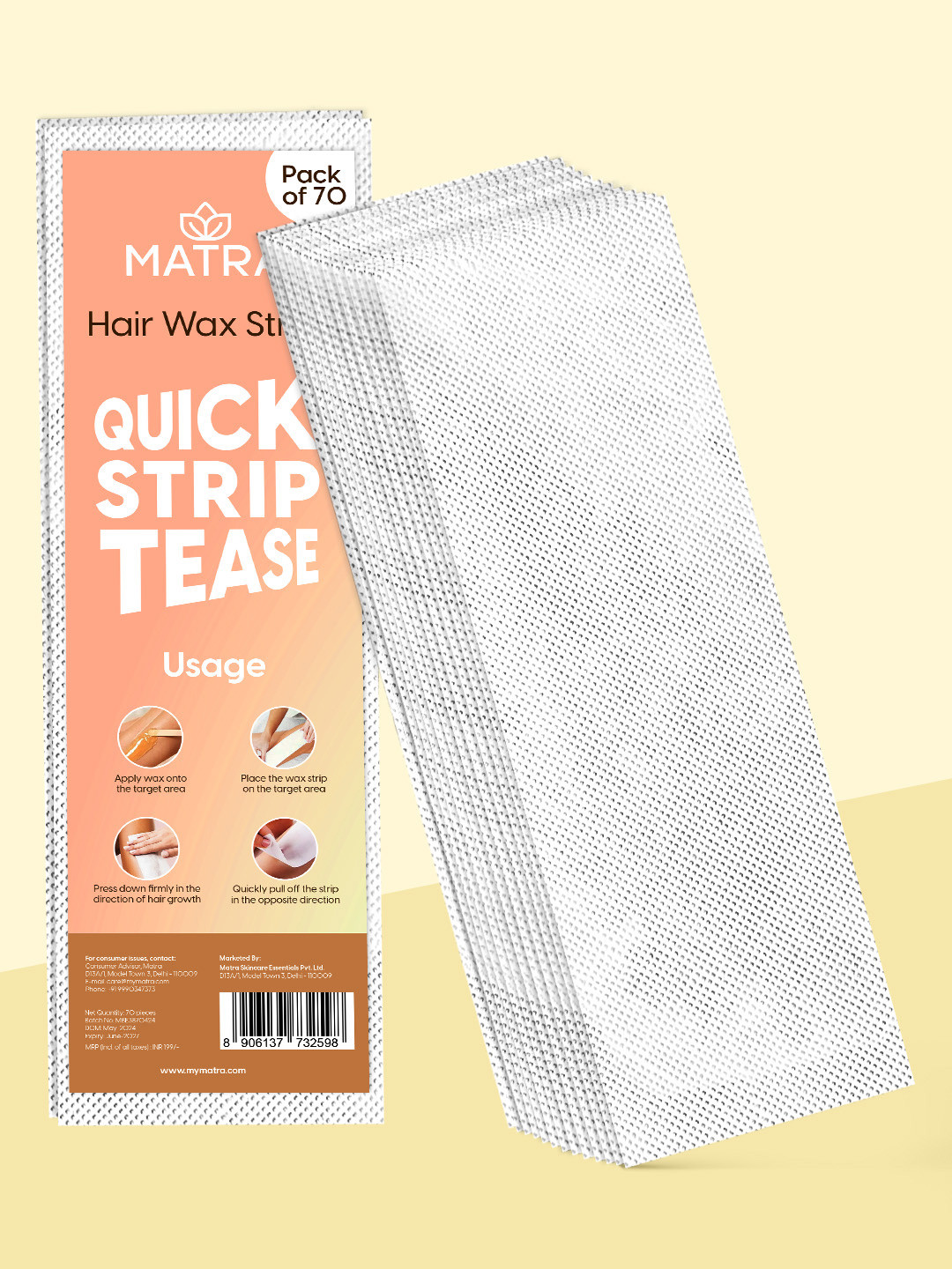 MATRA Professional Hair Waxing Strips - 70 Pcs