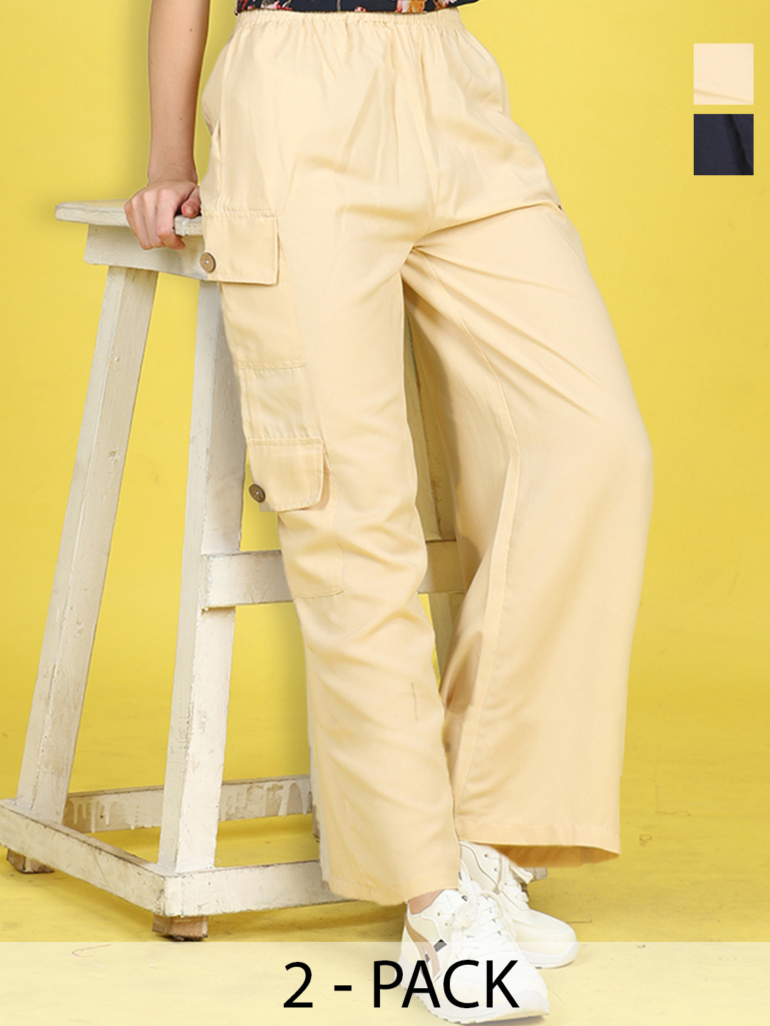 Cutiekins Girl Pack Of 2 High-Rise Slim Fit Cargos