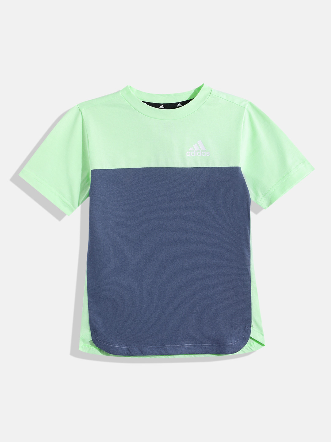 ADIDAS Boys Pure Cotton Colourblocked CS CO T-shirt