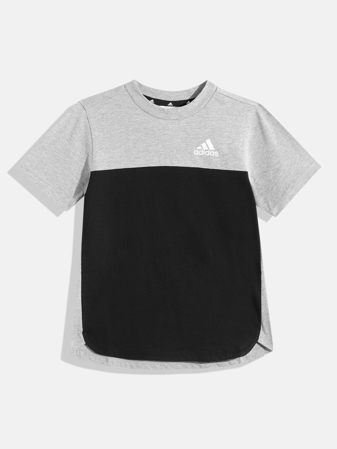 ADIDAS Boys Pure Cotton Colourblocked CS CO T-shirt