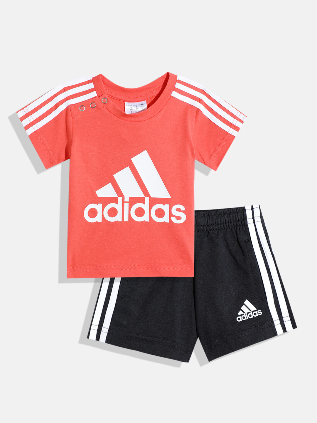 ADIDAS Boys Pure Cotton Brand Logo Print I Bos 3S T Set T-shirt with Shorts