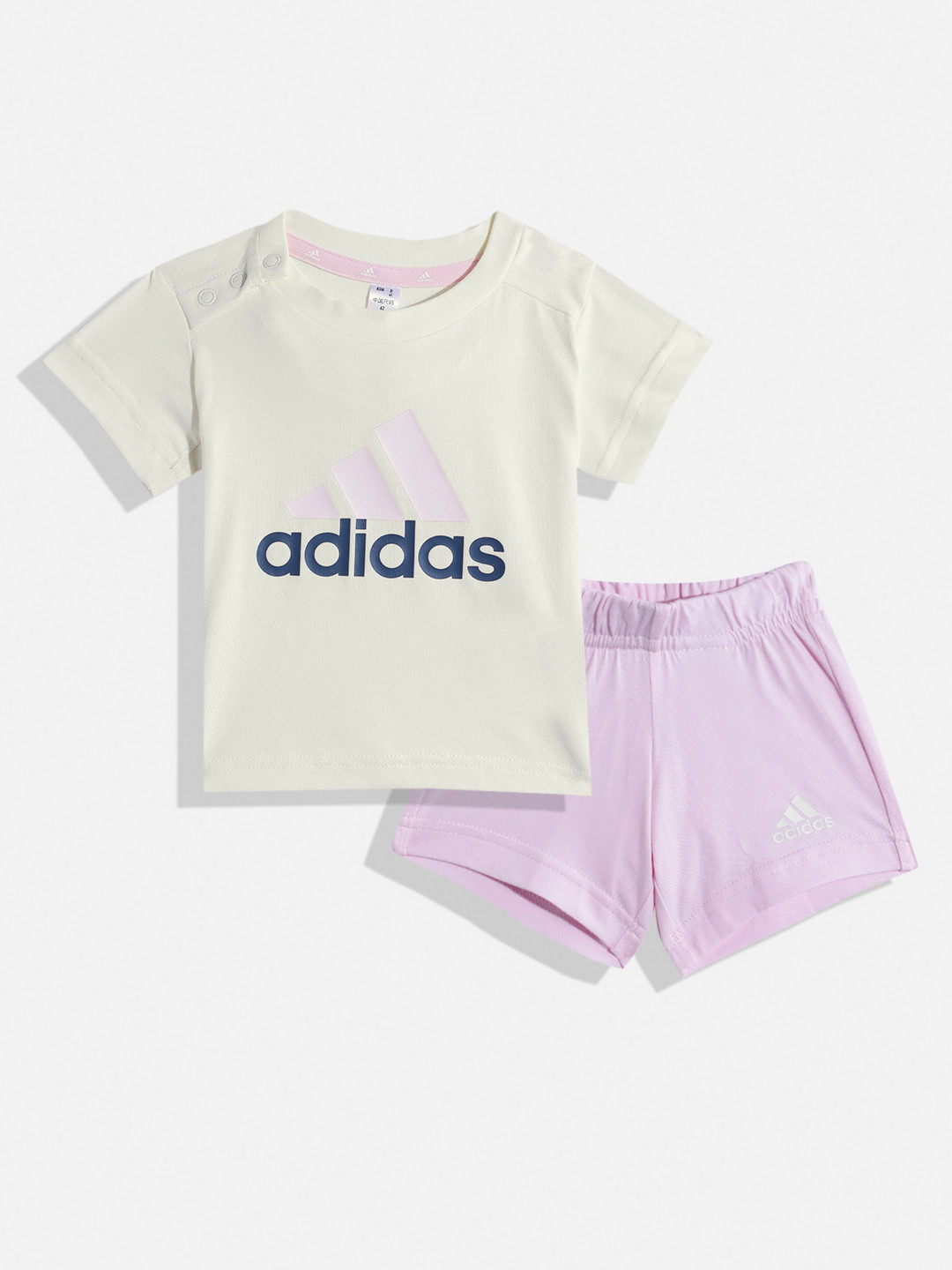 ADIDAS Boys Big Logo Printed Organic Cotton T-shirt with Shorts