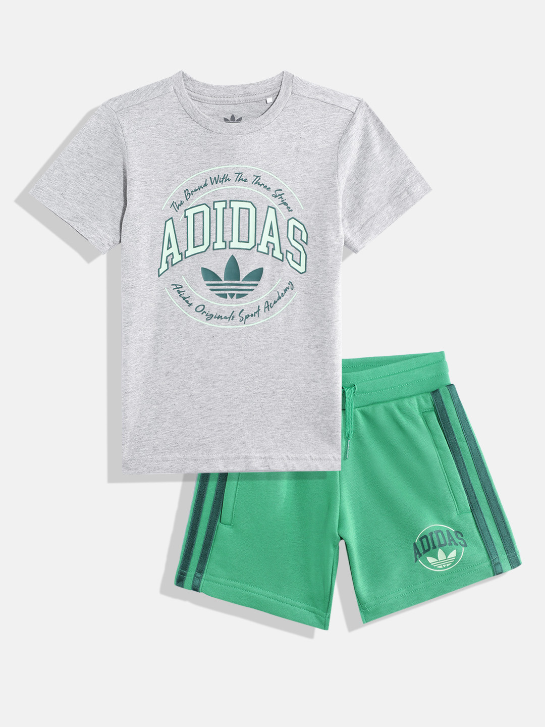 ADIDAS Boys Brand Logo Printed Pure Cotton Clothing Set