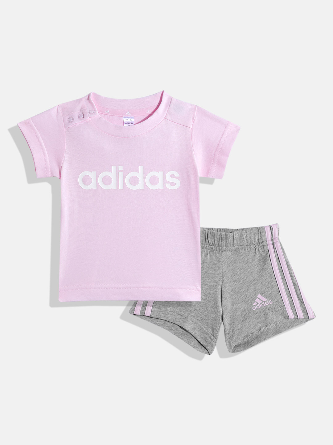 ADIDAS Boys Linear Printed Organic Cotton T-shirt with Shorts