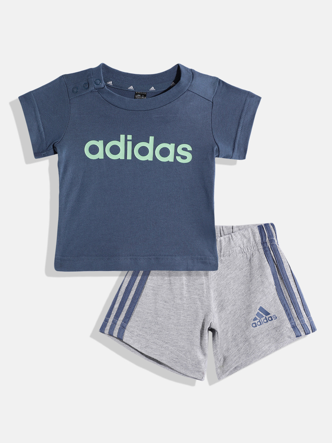 ADIDAS Boys Linear Printed Organic Cotton T-shirt with Shorts