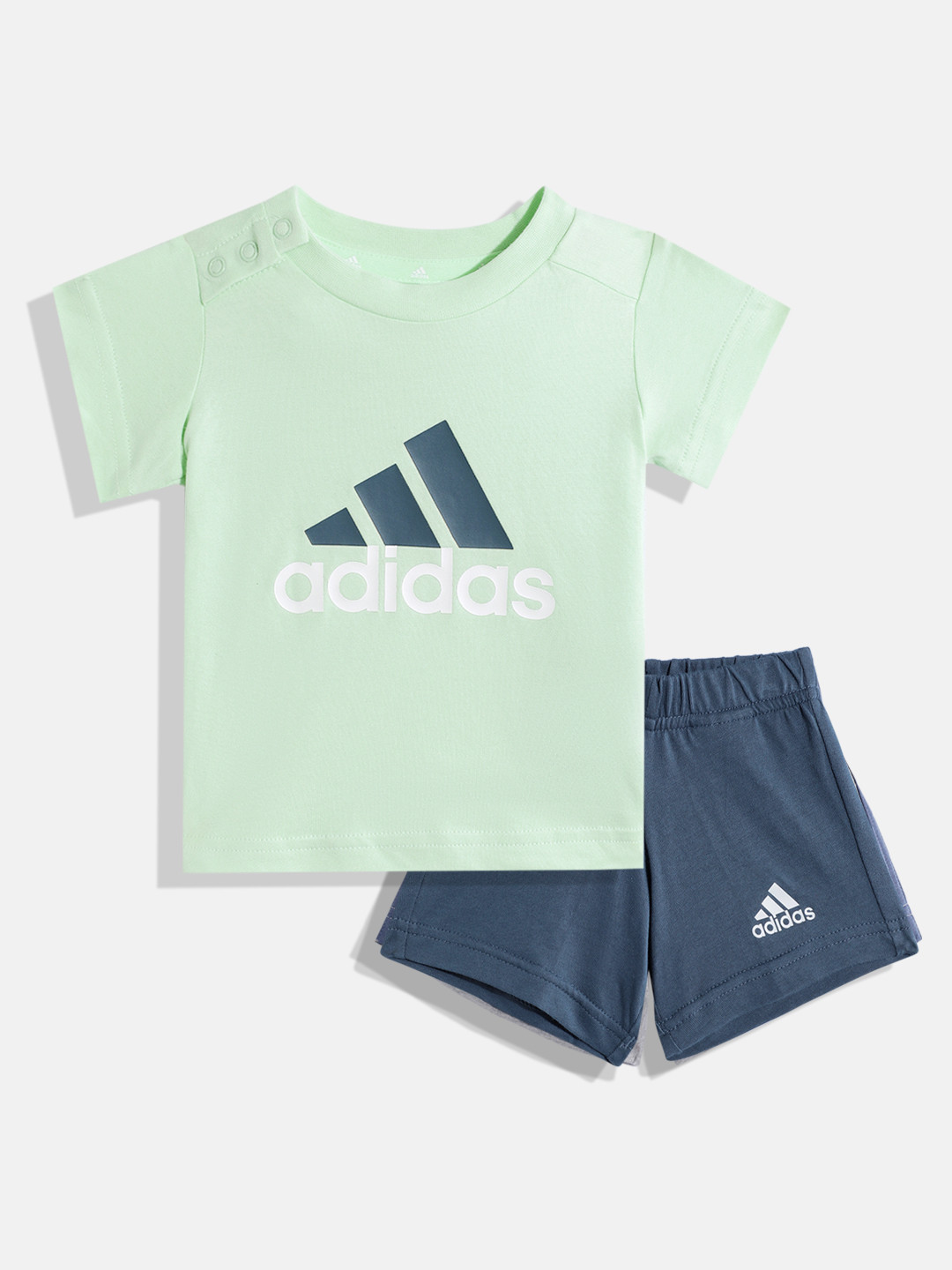 ADIDAS Boys Big Logo Printed Organic Cotton T-shirt with Shorts