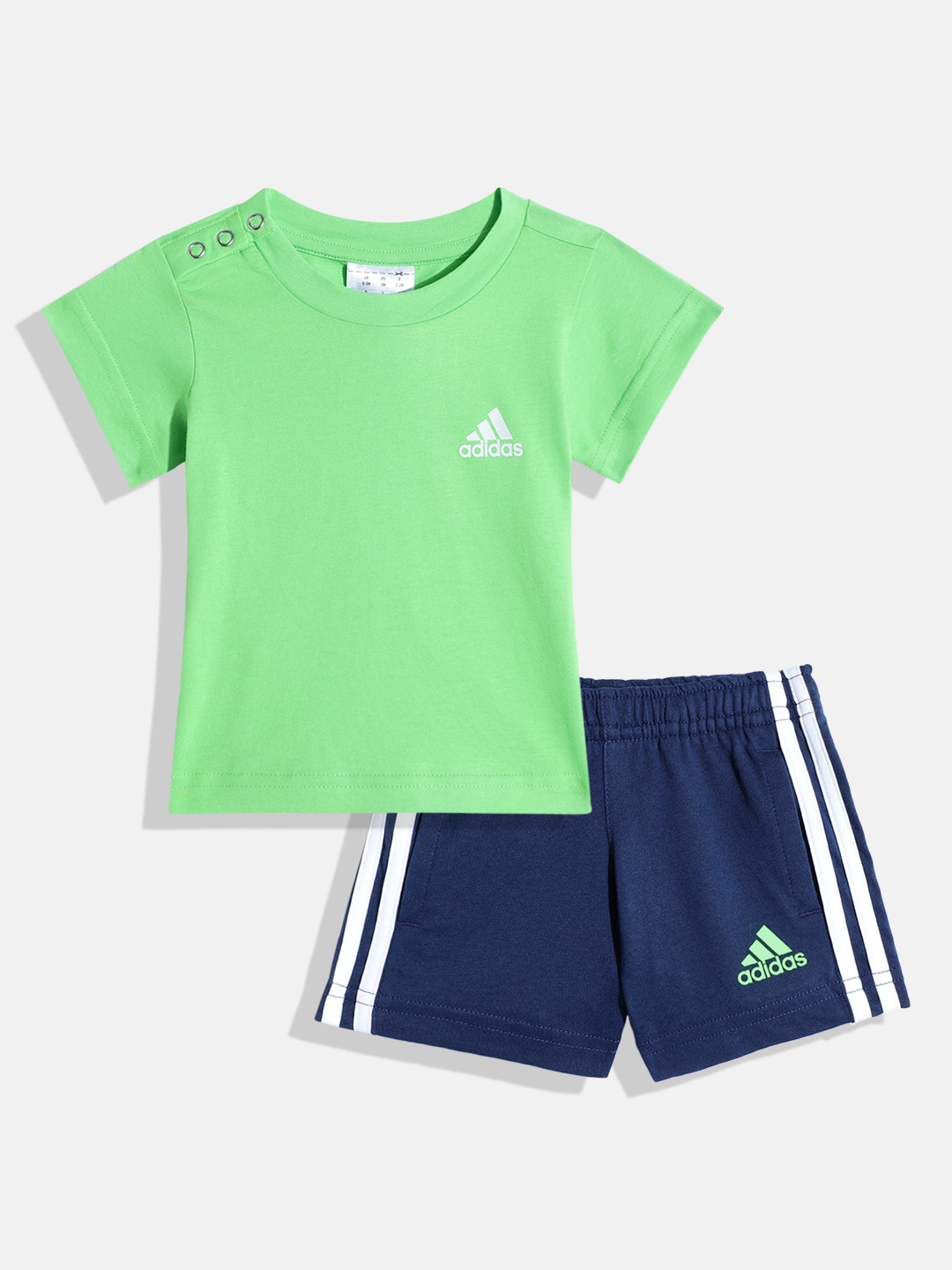 ADIDAS Boys Pure Cotton Brand Logo Print Short Tee Set T-shirt with Shorts