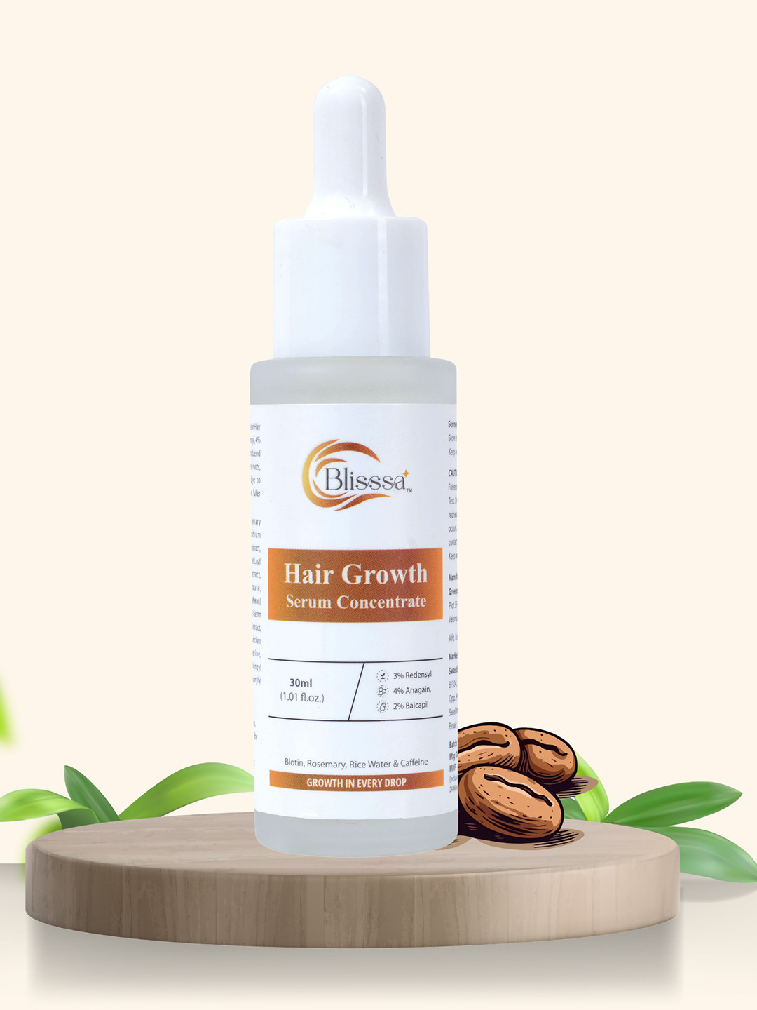 BLISSSA Hair Growth Serum Concentrate With Biotin & Rosemary - 30 ml