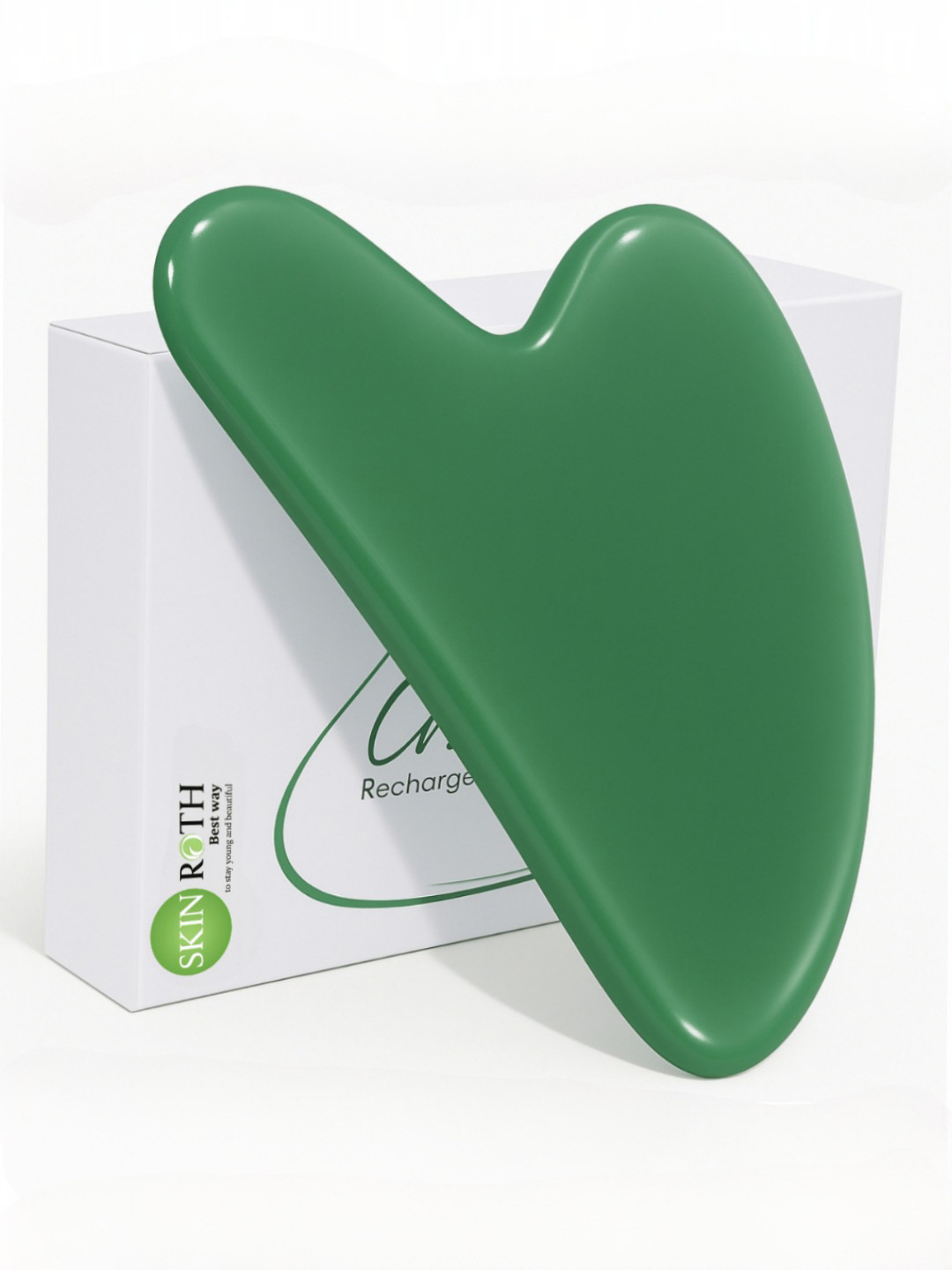 SKINROTH Gua Sha Facial Massager For Glowing Skin & Anti-Aging - Green
