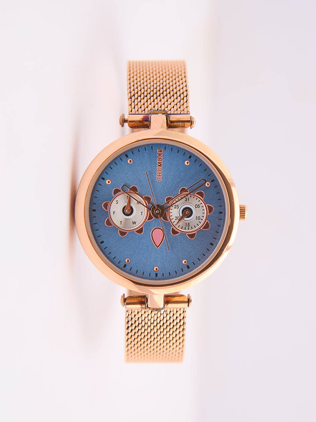 Chumbak Women Mint Dial Hoot Mesh Strap Watch