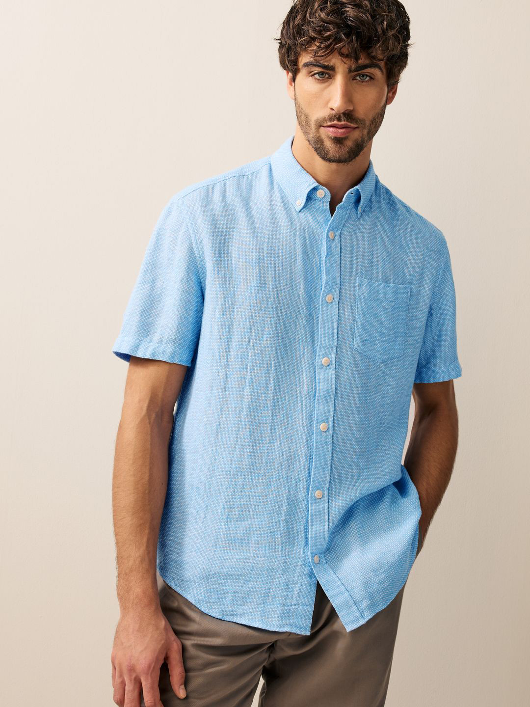 NEXT Men Linen Cotton Casual Shirt