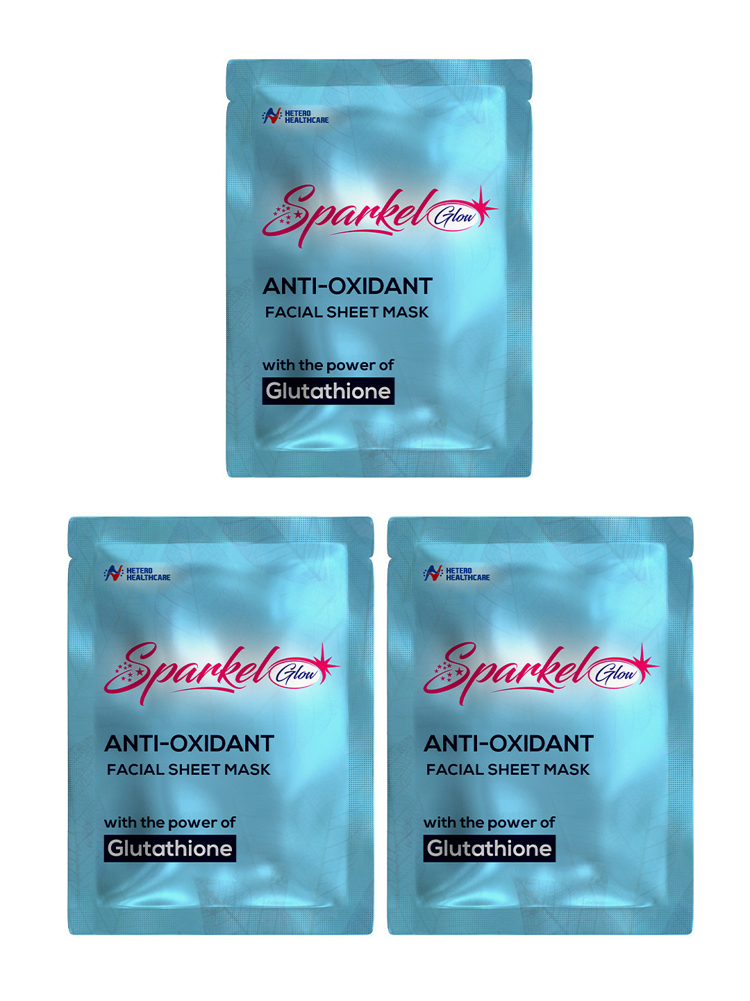 Sparkel Set Of 3 Glow Brightening Sheet Mask With Glutathione - 25 g Each