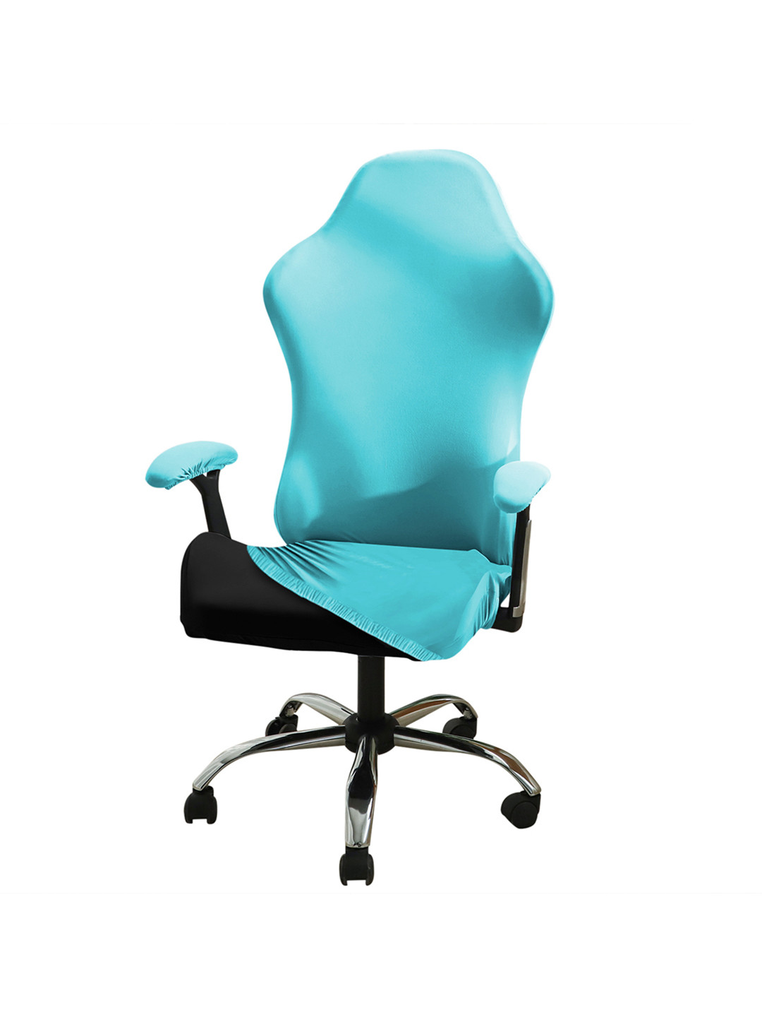 HOKIPO Blue Gaming Stretchable Computer Rotating Chair Seat Covers Slipcover