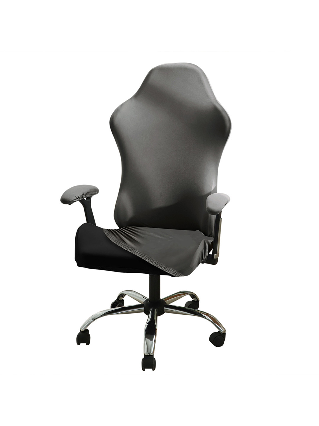 HOKIPO Grey Gaming Stretchable Computer Rotating Chair Seat Covers Slipcover