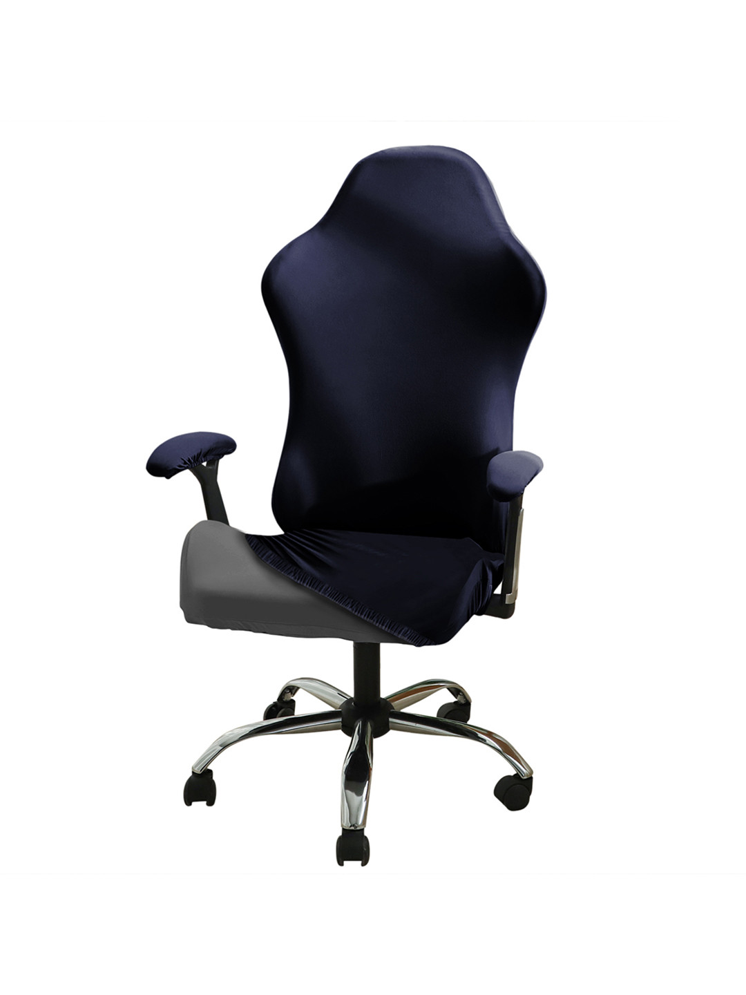 HOKIPO Navy Blue Gaming Chair Cover Computer Rotating Chair Seat Slipcover