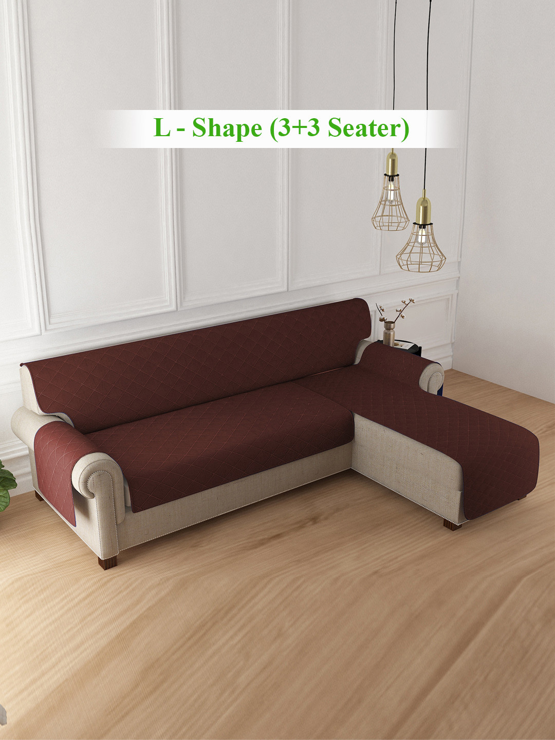 HOKIPO Quilted 3+3 Seater L Shaped Sofa Seat Mat