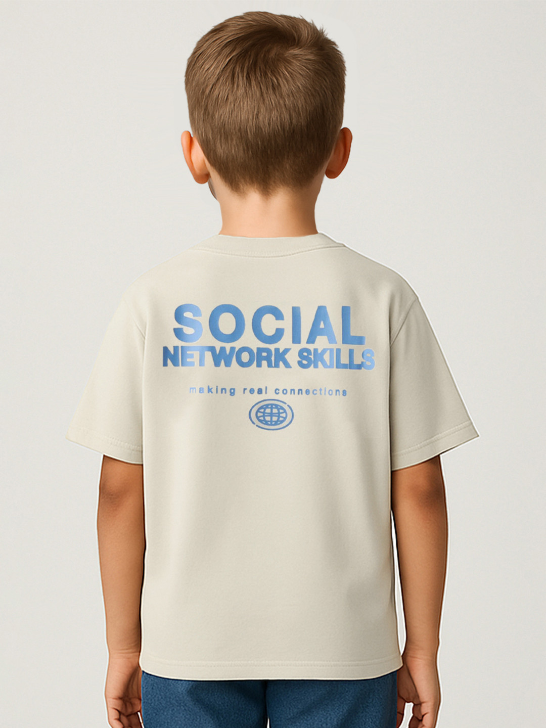 Alan Jones Boys Printed Drop-Shoulder Sleeves T-shirt