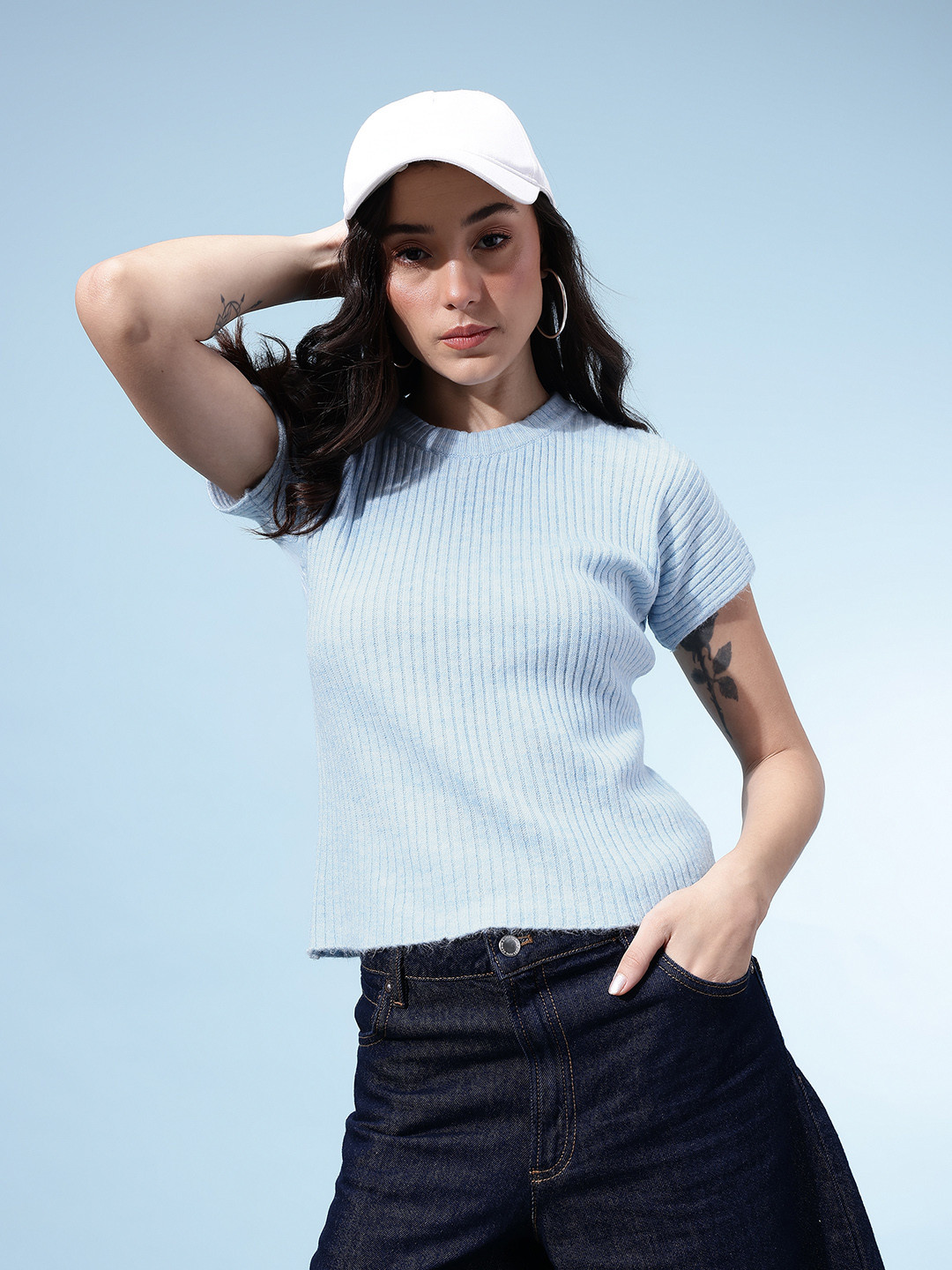 glitchez Ribbed Slim Fit Pullover