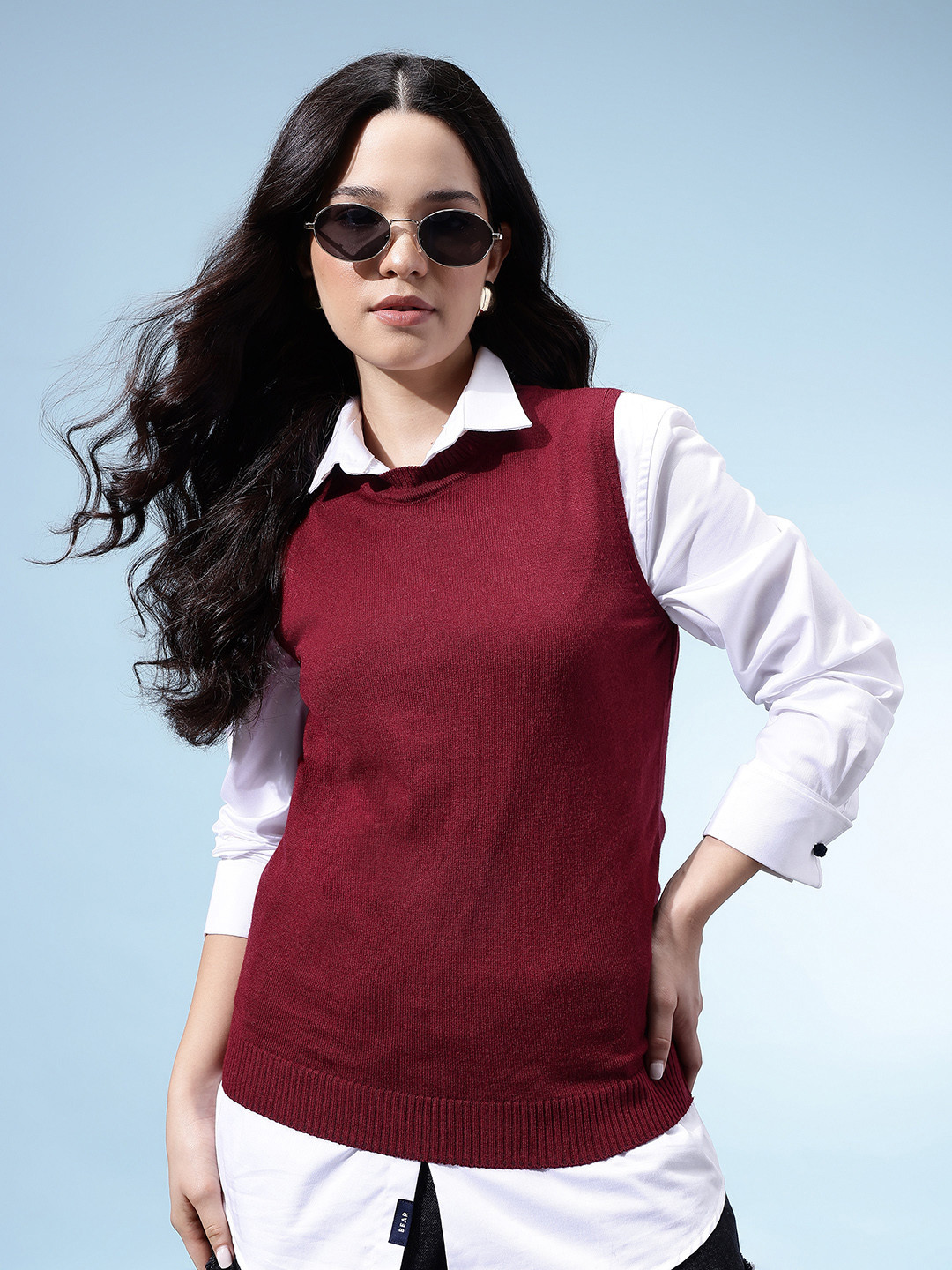 glitchez Sleeveless Sweater Vest