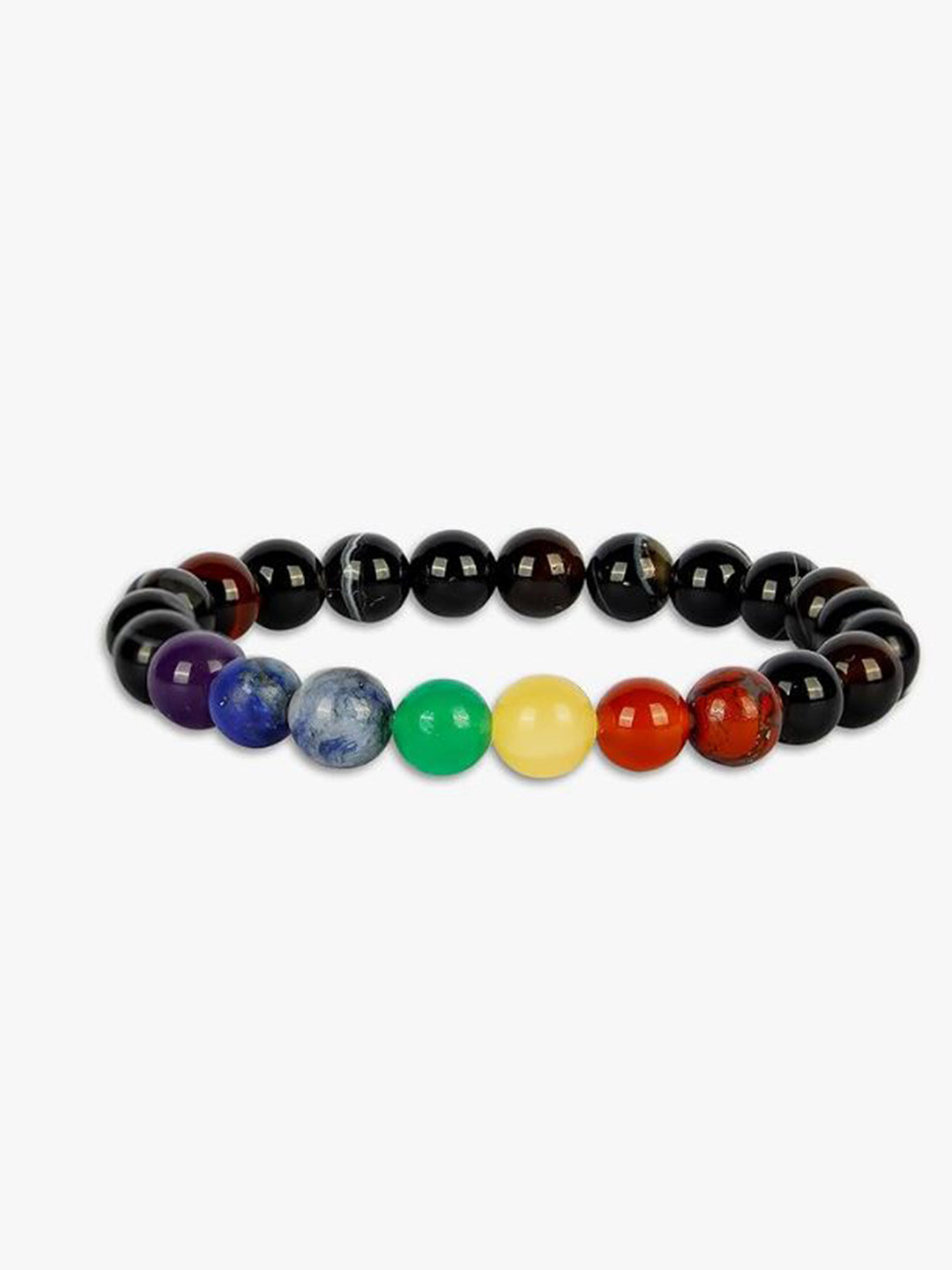 Gemsmantra Unisex Onyx 7 Chakra Bracelet