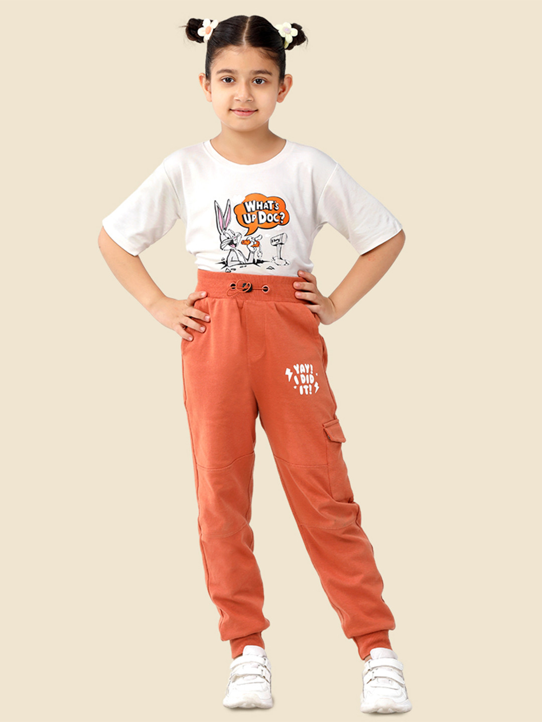 SuperBottoms Unisex Premium Cotton Joggers for Kids Stretchable Baby Track Pants - Brown
