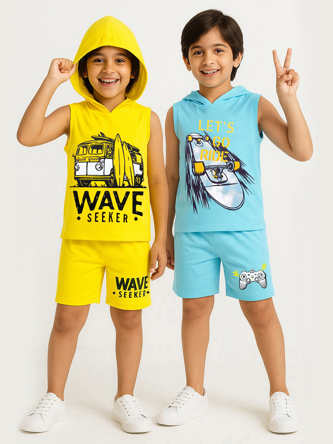 YK Boys Printed T-shirt with Shorts