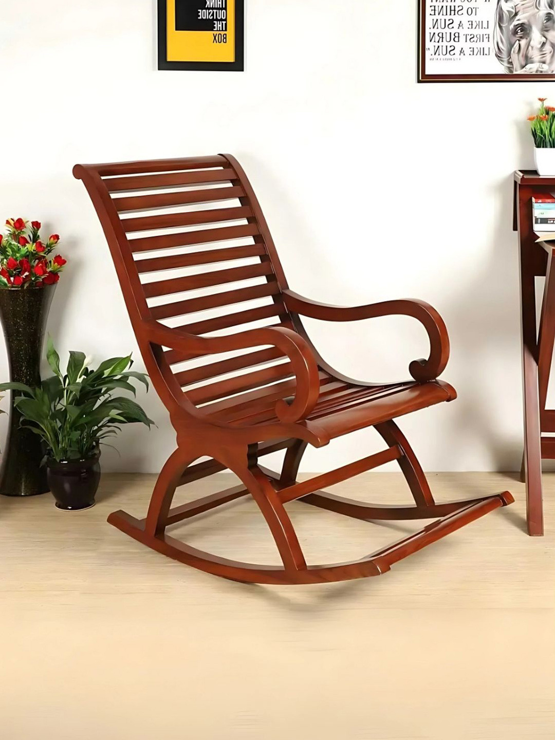 DZYN Furnitures Wood Rocking Chair