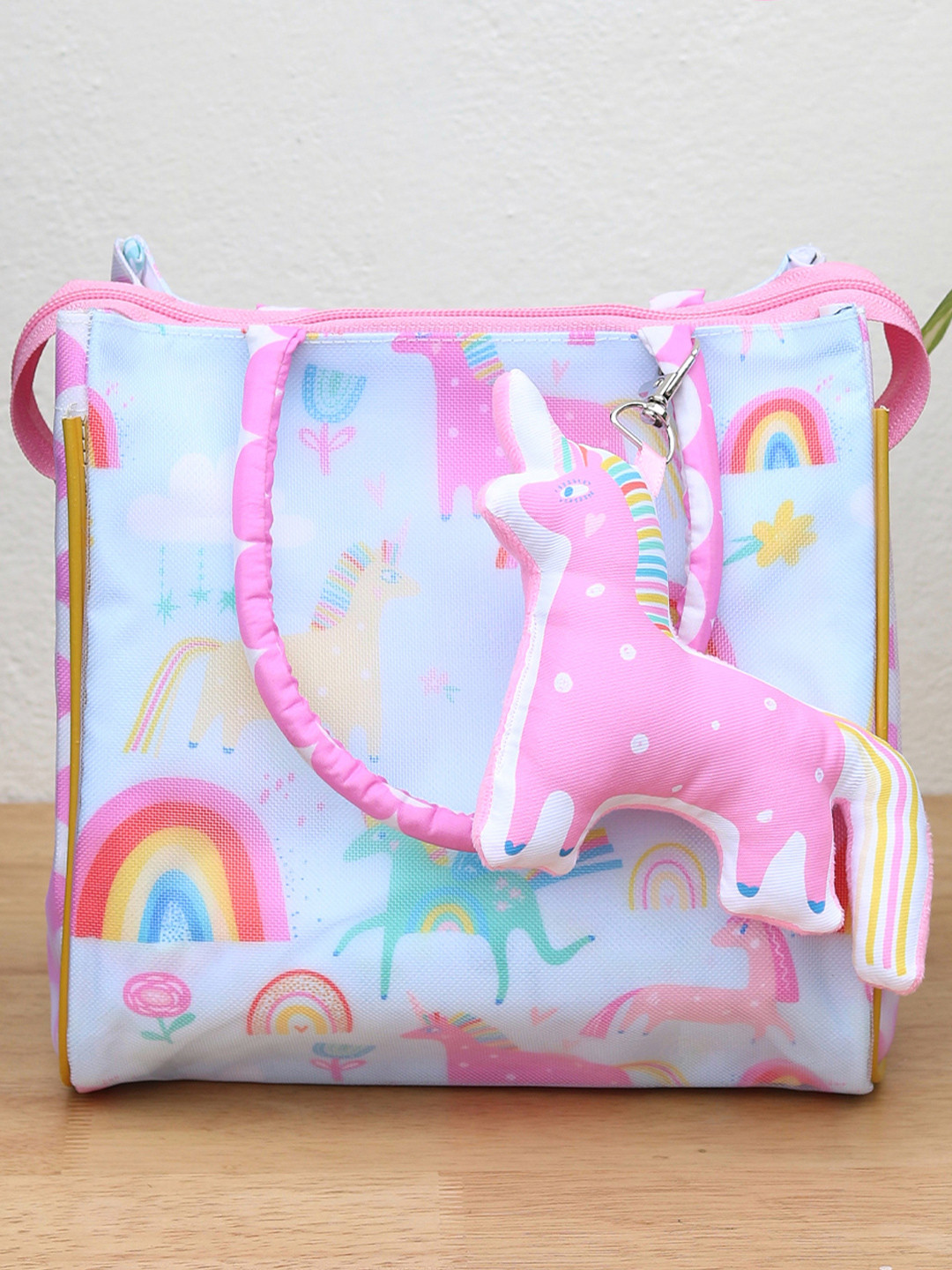 ROSADA Kids Blue Unicorn Printed Lightweight Waterproof Tote Bag