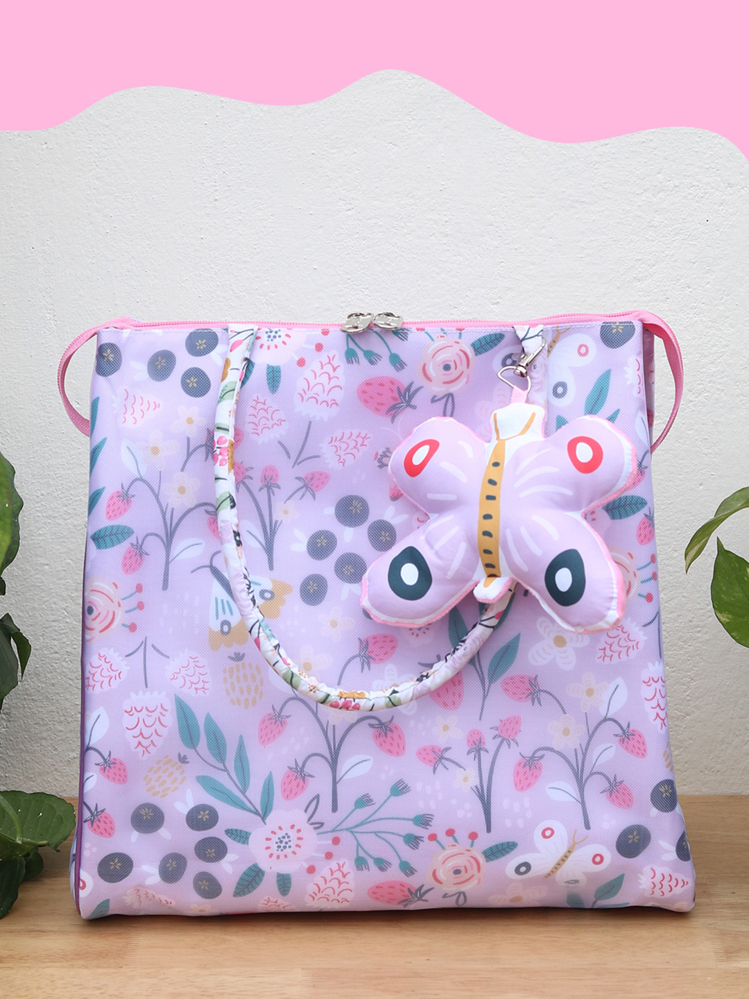 ROSADA Kids Lilac Garden Printed Lightweight Waterproof Tote Bag