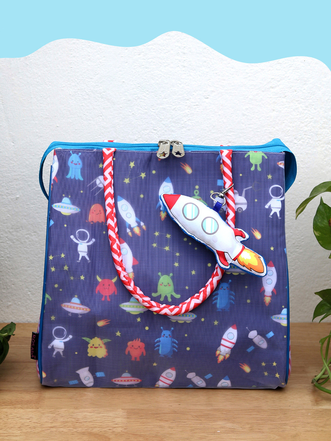 ROSADA Kids Space Printed Lightweight Waterproof Tote Bag