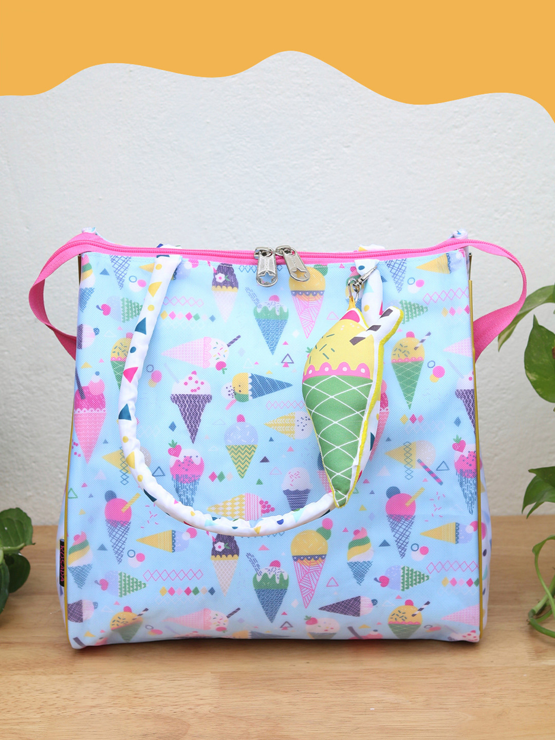 ROSADA Kids Ice-cream Printed Lightweight Waterproof Tote Bag