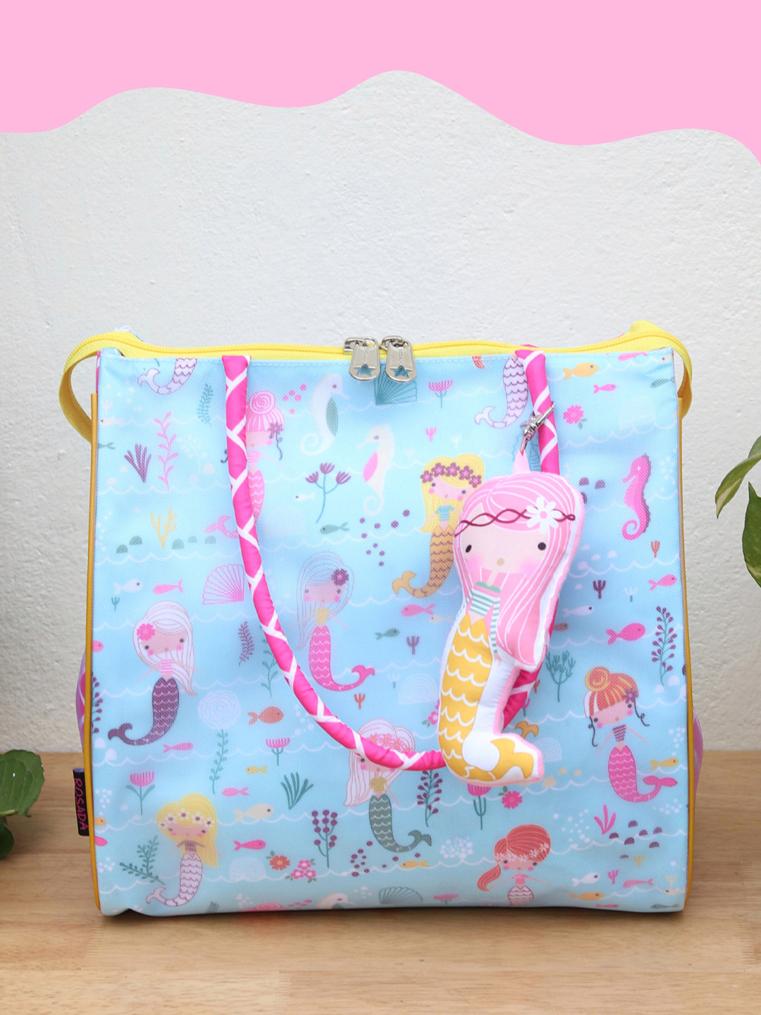 ROSADA Kids Mermaid Printed Lightweight Waterproof Tote Hand Bag
