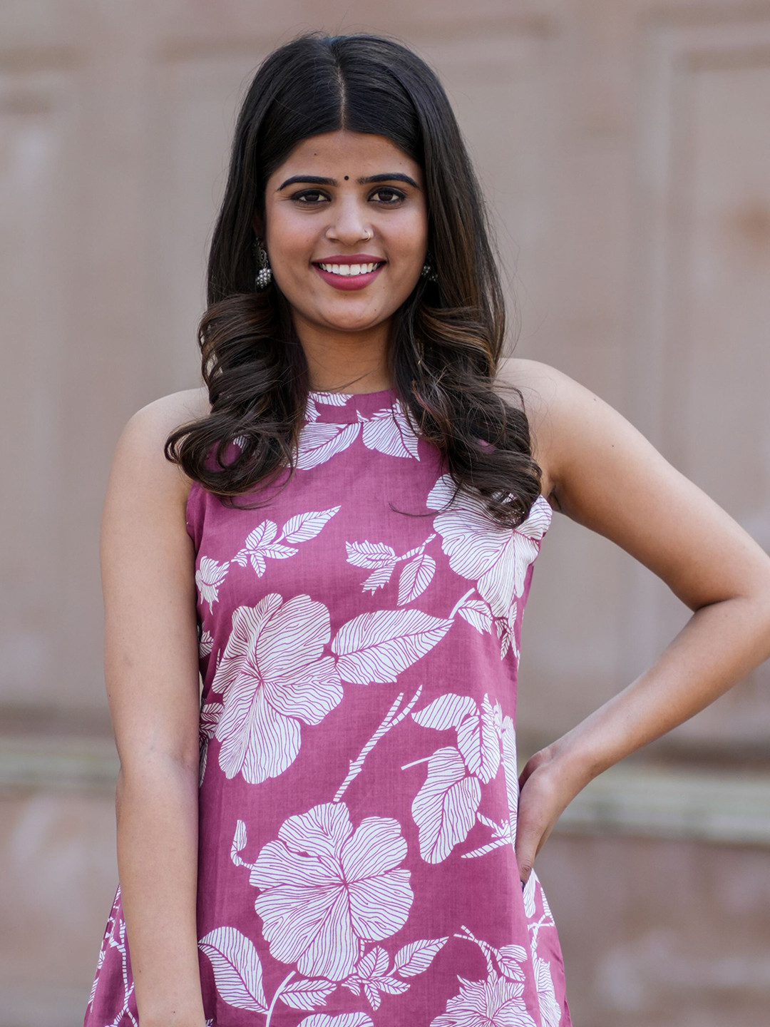 Bahe Kurtiz Cotton Halter Neck A-Line Kurta Set